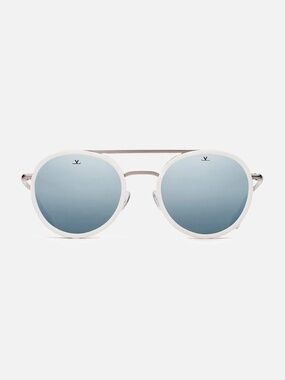 vuarnet sunglasses EDGE ROUND White / Pure Grey Silver Mirror
